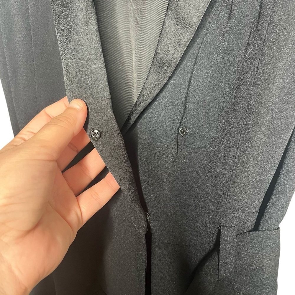 IRO Anis Jumpsuit Black Tuxedo Belted Sleeveless Wide Leg Size 34 US 2 - Picture 7 of 7